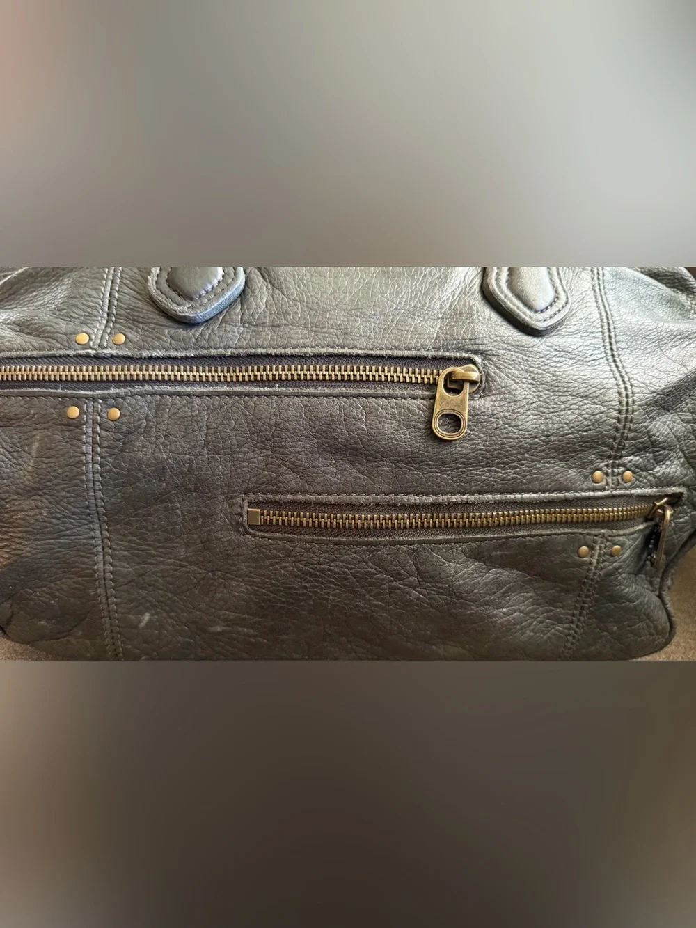 Liebeskind Berlin Pebbled Leather Satchel Crossbody Bag Large